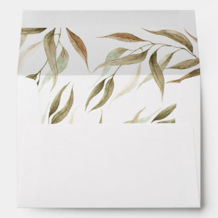 Autumn Leaves Watercolor Botanical Return Address Envelope