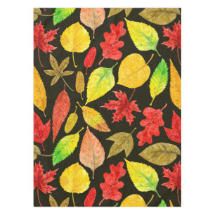 Autumn leaves watercolor dark tablecloth