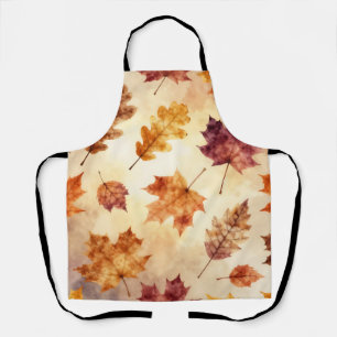 Autumn Leaves Watercolor Fall Pattern Apron