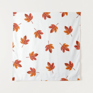 Autumn Leaves Watercolor Hand Drawn Tapestry