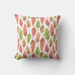 Autumn Leaves Watercolor: Nature Pattern. Cushion