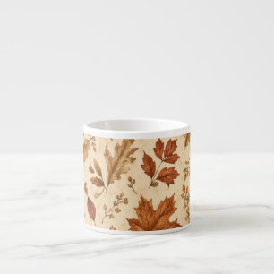 Autumn Leaves Watercolor Pattern Espresso Cup