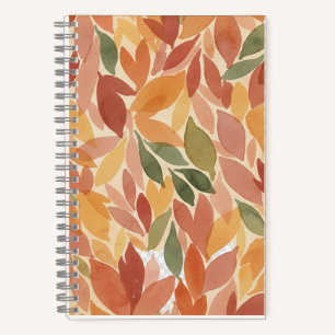 Autumn Leaves Watercolor Pattern Notebook