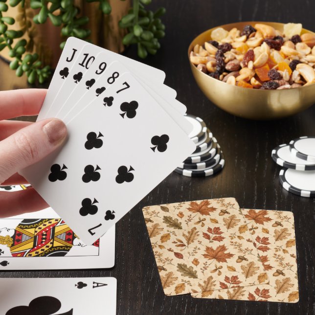 Autumn Leaves Watercolor Pattern  Playing Cards (In Situ)