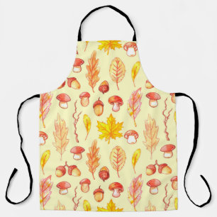Autumn Leaves: Watercolor Retro Wallpaper Apron