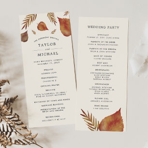 Autumn Leaves Wedding Ceremony Program