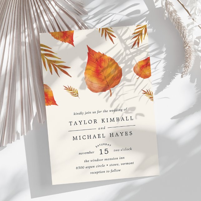 Autumn Leaves Wedding Invitation (Creator Uploaded)