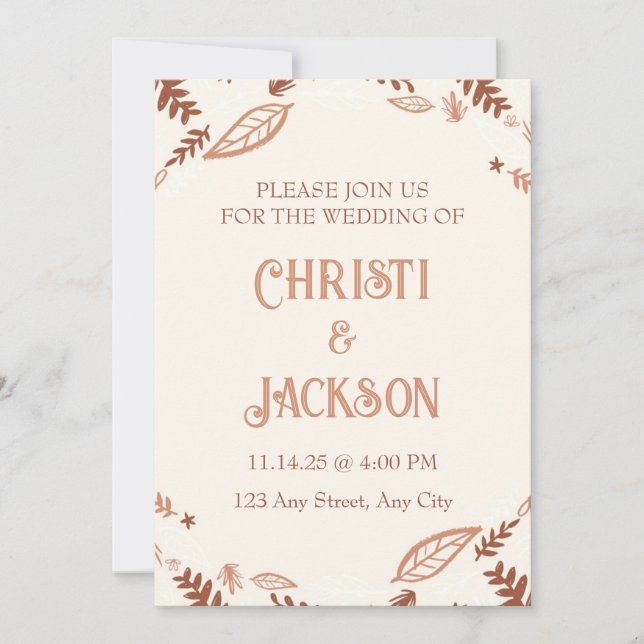 Autumn Leaves Wedding Invitation (Front)