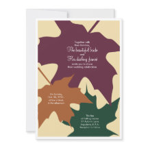 Autumn leaves wedding invitation - mixed