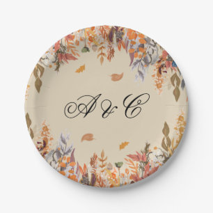 Autumn Leaves Wedding Party Paper Plates