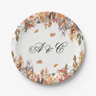 Autumn Leaves Wedding Party Paper Plates