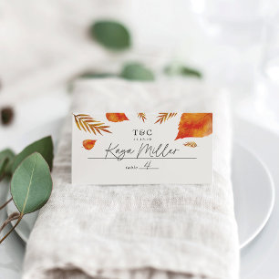 Autumn Leaves Wedding Place Card