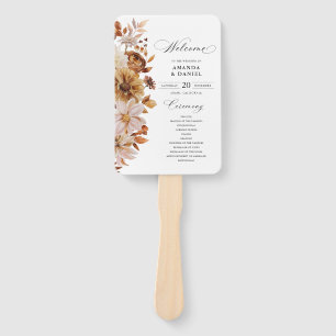 Autumn Leaves Wedding Program Hand Fan