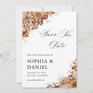 Autumn Leaves Wedding Save The Date Card