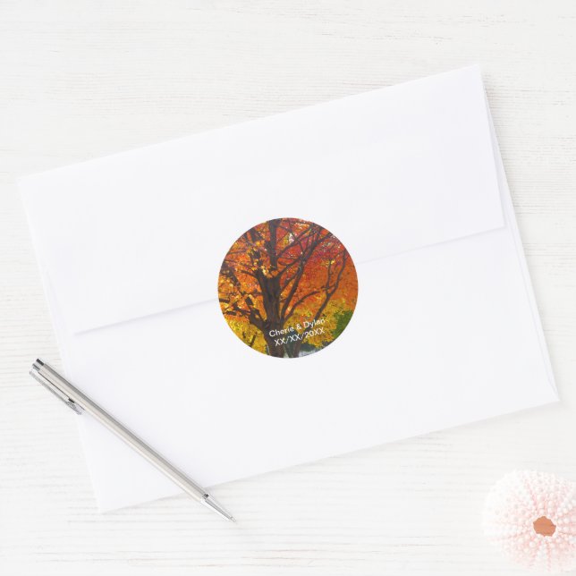 Autumn Leaves Wedding Stickers (Envelope)