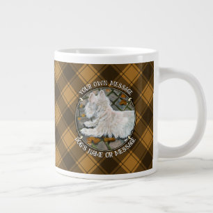 Autumn Leaves Westie on Patio Large Coffee Mug