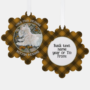 Autumn Leaves Westie on Patio Tree Decoration Card