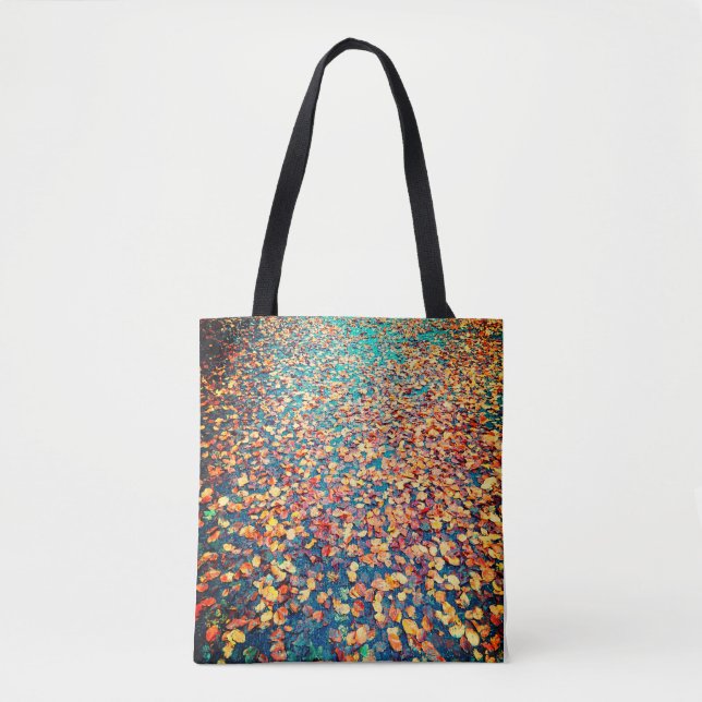 Autumn Leaves Wet Forest Path Tote Bag (Front)
