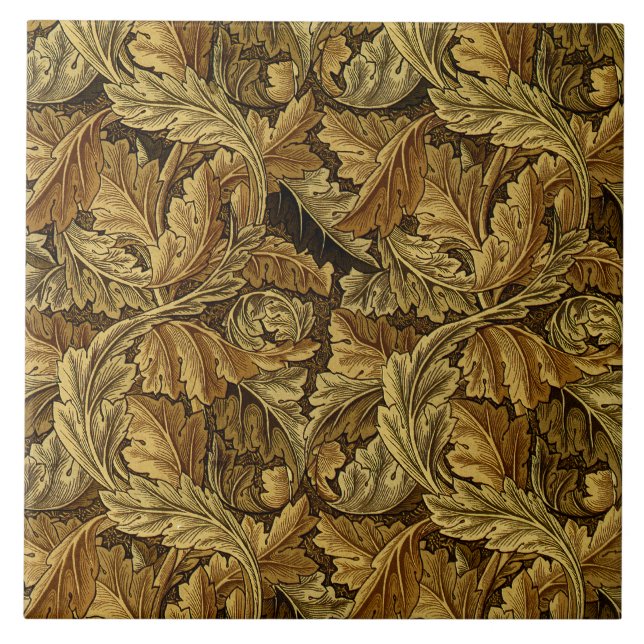 Autumn leaves William Morris pattern Ceramic Tile (Front)