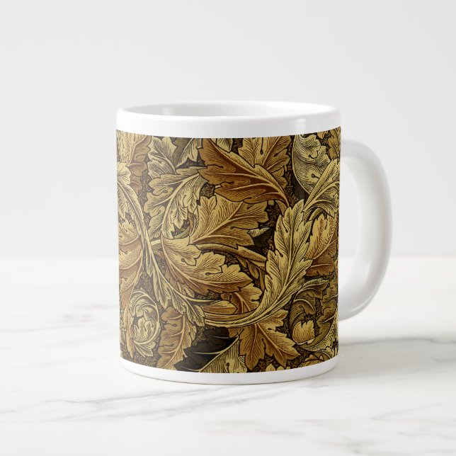 Autumn leaves William Morris pattern Large Coffee Mug (Front Right)