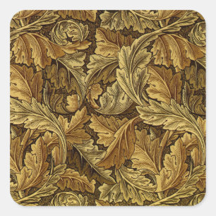Autumn leaves William Morris pattern Square Sticker