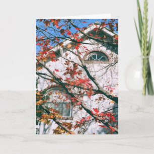 'Autumn Leaves with Blue Sky' Blank Greeting Card