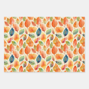 Autumn leaves wrapping paper