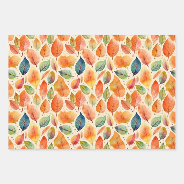 Autumn leaves wrapping paper (Front)