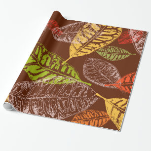 Autumn leaves wrapping paper