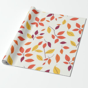 Autumn Leaves Wrapping Paper - Bold Fall Colours