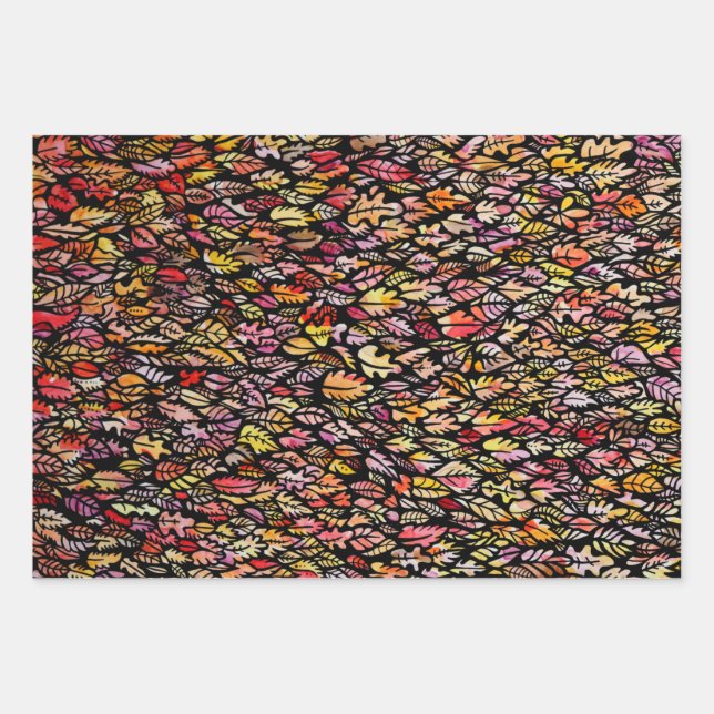 Autumn Leaves Wrapping Paper Sheet (Front)