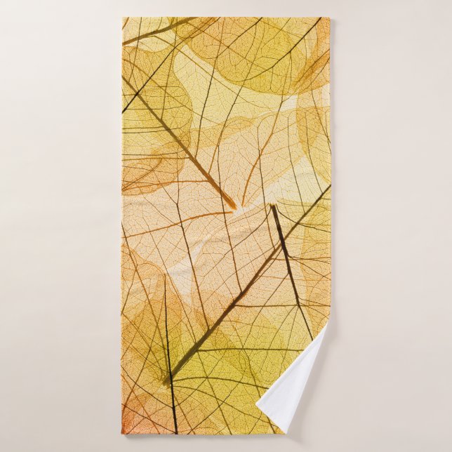 Autumn Leaves yellow and orange Background - trans Bath Towel (Bath Towel)