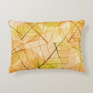Autumn Leaves yellow and orange Background - trans Decorative Cushion