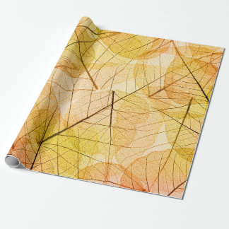 Autumn Leaves yellow and orange Background - trans Wrapping Paper