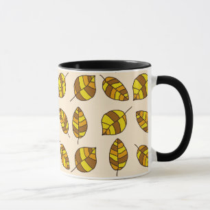 Autumn Leaves Yellow Leaf Pattern on any Colour Mug