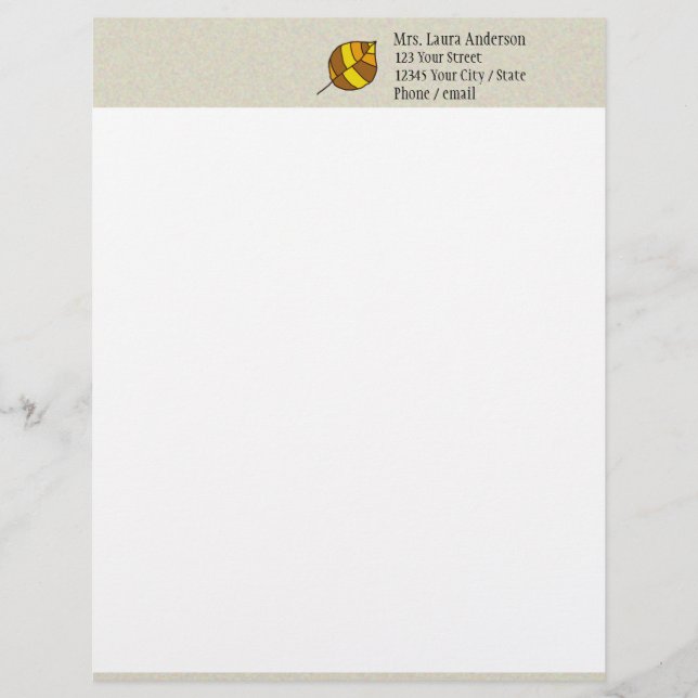 Autumn Leaves Yellow Letterhead Design (Front)