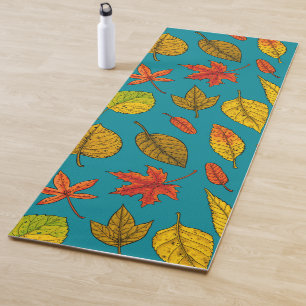Autumn leaves yoga mat