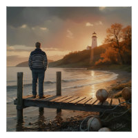 Autumn Lighthouse Dock Coastal Fall Serenity
