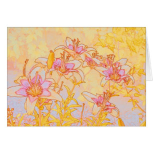 Autumn Lilies - Digital Watercolor Card