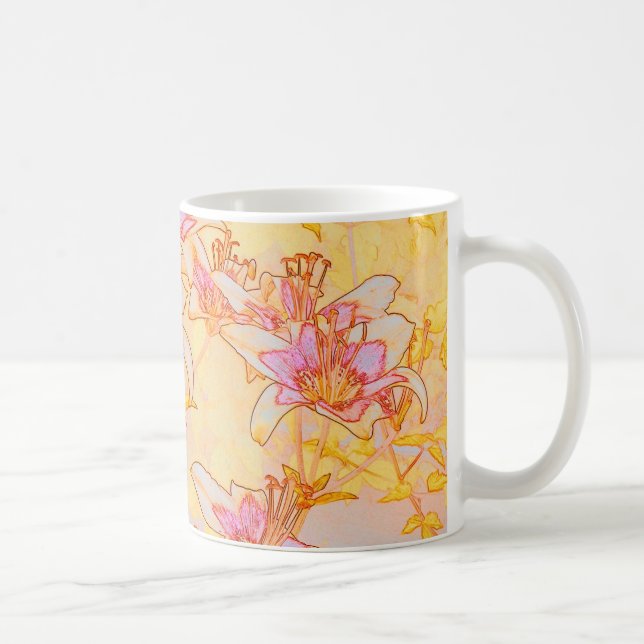 Autumn Lilies - Digital Watercolor Coffee Mug (Right)