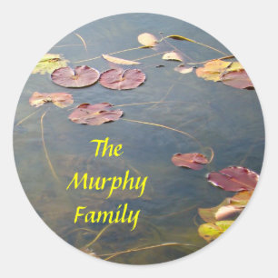 Autumn Lilypads Series Classic Round Sticker
