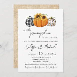 Autumn Little Pumpkin Couples Baby Sprinkle Invitation