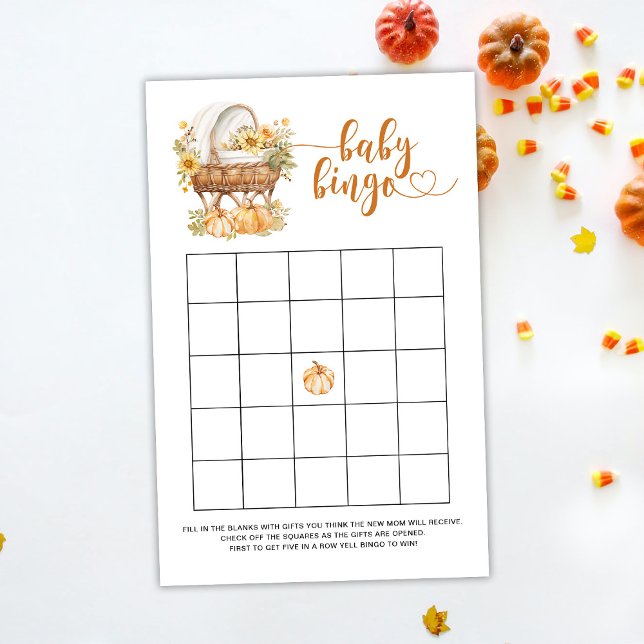 Autumn Little Pumpkin Neutral Baby Bingo Game (Creator Uploaded)