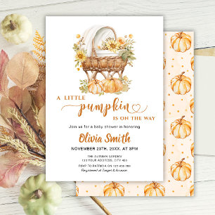 Autumn Little Pumpkin Neutral Baby Shower Invitation
