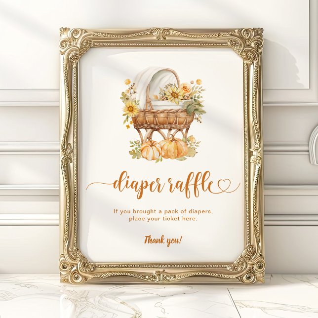 Autumn Little Pumpkin Vintage Diaper Raffle  Poster (Creator Uploaded)