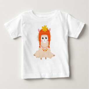 Autumn Llama, Cute Llama, Llama With Hat, Alpaca Baby T-Shirt
