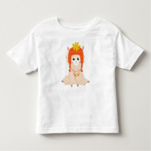 Autumn Llama, Cute Llama, Llama With Hat, Alpaca Toddler T-Shirt