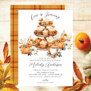Autumn Love Is Brewing Bridal Brunch Invitation