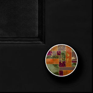 Autumn Luxury Geometric Gold Jewel Tone Marble Ceramic Knob