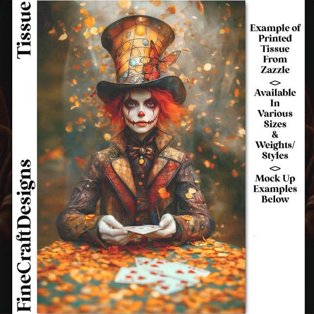 Autumn Mad Hatter Playing Cards DW8A Decoupage Tissue Paper (Creator Uploaded)
